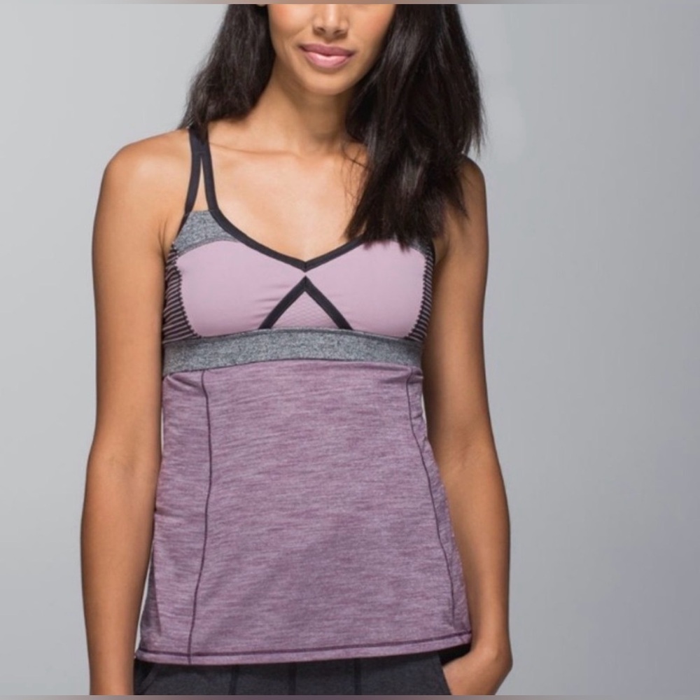 Lululemon Athletica Built in Bra Athletic Tank Top Heather Purple Women’s Size 6